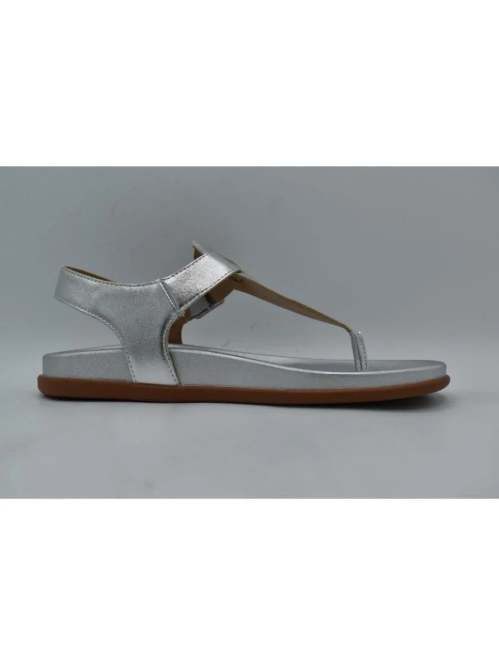 Blondo Womens Size 9 Niomi Ankle Strap Metallic Silver‎ Leather Sandals Shoes